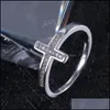 Обручальные кольца обручальные кольца женское кольцо изящное сережое на покрытие страшных камней Крест для женщин вечность христианская партия моды, дары еврейки dhjjk