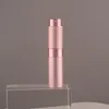 50pcs 8ml 15ml round rotary spray bottle aluminum perfume portable glass refillable bottles