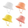 Bérets enfants été automne chapeau de seau 4 couleur unie enfants pêcheur pour unisexe 1-8 ans Parent-enfant casquettes de soleil en plein air 2 pièces