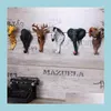 Ganci Rails Resin Crafts Retro Home Wall Hooks Una varietà di simpatici animali realistici Head Deer Hook Decorazioni Explosion Models Whol Dh4Gt