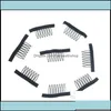 Hair Extension Clips Accessories Tools Products 7 Theeth Stainless Steel Wig Combs For Caps Extensi Dhakc Drop D Otck5