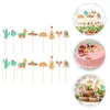 Feestelijke benodigdheden 16 stks Mexicaanse feest Fiesta Cupcake Toppers Sombrero Taco Maracas Lama Cake Picks Theme Decoratie