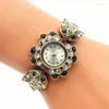 Armbandsur 100 st/parti specialstil lyxig diamantpärlad armband klocka wrap kvartskristall för kvinnor grossisturnur lady