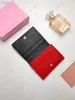 Luxury Women's Purse Madras Goat Leather Card Clip Designer Style Love Letter Short Change Bag With Box286K