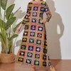 Abiti taglie forti Abito a fiori bohemien Stampa patchwork femminile Carino Maxi estetico Beach Vestido lungo stampato 5XL