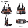 Newposs tassen Luxe Handtas Vrouwen Stiksels Wild Messenger Designer Merk Plaid Schoudertas Vrouwelijke Dames Totes