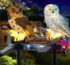 Lampada solare Owl Animal Garden Lights Solar Powerted Decoration lampade per esterni impermeabili