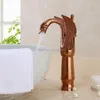 Grifos de lavabo de baño Grifo de oro de estilo europeo de calidad de lujo Cisne antiguo elevado Latón vintage J16941