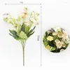 Flores decorativas 6 garfos 15 cabeças Daisy Bouquet Vasos artificiais de alta qualidade para acessórios para decoração de casa Presente de Natal de casamento diy