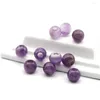 Perles 2 pièces pendentif en pierre naturelle ronde cristal violet grand trou perle en vrac charme pour bijoux collier à faire soi-même Bracelet boucle d'oreille faisant