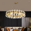 Chandeliers Luxury Crystal Chandelier For Rund Dining Room Modern Smoky Gray Lamp Kitchen Island Cabinet Hanging Light Fixtur