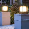 Lampione da esterno per esterni da giardino Lampada a colonna solare E27 Cubo quadrato Colonna Villa Cortile Recinzione Pathway Bollard Lights