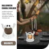 Portavelas Candelero Fantasma Tealight Stand Decoración Ornamento Cerámica Placa de escritorio Suministro de regalo Único Votivo Decorativo