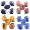 Wojiaer Oval Pink Quartzs Lapis Gemstone Cabochon Cab Beads No Drill Hole 30x40x8 мм кольца украшения ювелирных изделий BU808