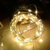 Decorazioni natalizie 1 pezzo Filo di rame rivestito di nastro Luci a stringa a LED 10M 100Led Batteria Operatore Decorazione impermeabile per uso esterno