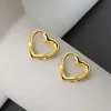 Fashion Hoop Luxury Heart Earrings for Women Designer Jewelry Gold Silver Party Gift