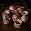 غلاف الهدايا عتيقة X-Files Series Scking Washi Tape Retro Burnt Letters Decorative Decorative Decoring Scrapbooking Label