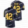 Maglie da calcio personalizzate del Michigan Wolverines College Zach Charbonnet Tom Br