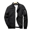 Men's Jackets Baseball Coat Zipper Male Fine Stitching Pure Color Ribbed Cuff Jacket For Daily Wear