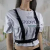 Riemen punk gothic sexy vrouwen pu lederen harnas body bondage kooi bustier korset beeldhouwen borst taille riem