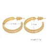 Boucles d'oreilles cerceau cercle strass couleur or lettre 2022 tendance pour femme mode luxe qualité cadeau de noël bijoux