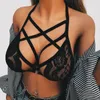 Yoga -outfit vrouwen sexy verband holle badmode bh strappy corset push up bikini tops kanten bustier ondergoed