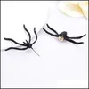 Charm Halloween Decoration Charm Comple for Woman 3D Creepy Black Spider Ear Ear Barty Diy Decorations Drop Dropence 202 Dhana