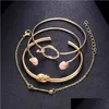 Очарование браслетов 4pcs/set gold color cactus ytklet untic bracelets bohemian geometric metal bracelet Утверждение ювелирные изделия 5 стилей dhpho