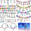 Braccialetti di fascino 112 Pieni di gioielli che producono kit Pendants collane in lega di cristallo set fai -da -te doni fatti a mano per bambini