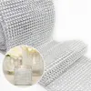 Party Decoratie 1 Yard Bling Mesh Roll Gold Silver Rhinestones Tape For Wedding Table Gift Wrappers Event Festival Supplies