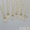 Pendant Necklaces Az Letter Pendant Charm Necklace Shinning Copper 26 Initial Alphabet Name Necklaces Stainless Steel Chain Drop Del Dhtrn