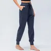 LL Women Yoga Ninth Pants Running Fitness Joggers z kieszenią kieszonkową Elastyczne spodni do joggingu 4 kolory D123682597