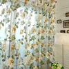 Cortina hermosa decoración del hogar gasa ventana cortinas varilla bolsillo proceso Burnout tul para sala de estar T30