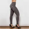 Shascullfites Melody Pantalon vert olive taille moyenne pour femme avec contrôle du ventre - Pantalon push-up confortable pour femme