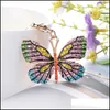 Keychains Bedanyards Butterfly Butterfly Keychain Glittering Fl Rhinestone Lighochains para mulheres Acess￳rias de bolsas de carro feminino Moda Dh3kj