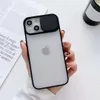 iPhone 14 Plus 13 12 11 Pro XR XS MAX 8 7 SE2020クリアカバーショックプルーフアンチドロップのスライダーレンズプロテクター透明な電話ケース