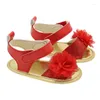 First Walkers Foglio di gomma Fondo morbido Fiore rosso Scarpe da bambino Summer Kids Walker Toddler Sk617