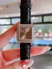 Ny Fashion Women's Watch Classic Casual 2 storlekar Rose Gold Rostfritt stål Quartz Movement Leather Strap Diamond Watch