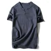 Men's T Shirts Plus Size 11XL 150kg Short Sleeve T-shirt Men Chinese Style Summer Mens Tshirt Vintage V-neck Home Casual Tees Khaki 140KG