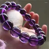 Strand Natural Uruguay Amethyst Quartz Crystal Beads Bracelet 11.8mm