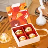 Geschenkwikkeling Stobag 5 -stks Kraft Paper Cupcake Boxes Eid Yolk Crisp Cake Pudding Baking Packaging voor Bakery Wedding Birthday Festival Gunsten