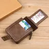 Wallets Vintage Male Wallet Genuine Leather Short Purse Men Hasp Zipper Clutch Solid Porte Feuille Hommes Monnaie Homme Coin