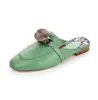 Terlik deri çok renkli gündelik ayakkabılar baotou flip flop üst tasarımcı yaz klasik nötr lüks moda kadınlar muller metal toka rahat düz dip3