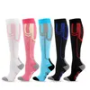 Sports Socks Running With Pattern Compression Men Outdoor Basketball Marathon Diabetes Gift For Knee High L221026