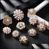 Pins broches kristal diamante en imitatie parel mode bloemplant broche pinnen voor vrouwen in diverse ontwerpen nieuwe drop levering dhdyr