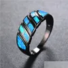 An￩is de casamento an￩is de casamento estilo exclusivo f￪mea de fogo azul de fogueira moda 14kt ouro preto para mulheres prometem um pequeno engajamento cruzado dhife