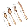 Flatware Sets White Black Cutlery High Quality Stainless Steel Set Gold Plated Knives Forks Spoons Home Party Use Tableware