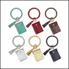 Keychains Lanyards Antilost Wrist Key Ring Tassel Bracelet Pu Leather Warp Keychain Bangle Wristlet Bracelets Wristband Circle Key Dhsdx