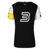 Męskie koszulki F1 Fan Racing Team Yellow Szybkie suszenie oddychające wokół szyi z krótkim rękawem T-shirt Formuła 1 Sprzęt sportowy