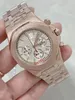 42mm mens sapphire glass watches quartz chronograph full function men designer watch steel strap waterproof wristwatch gift
